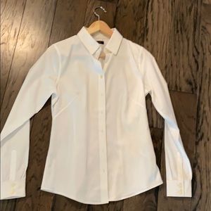White Banana Republic button down shirt.